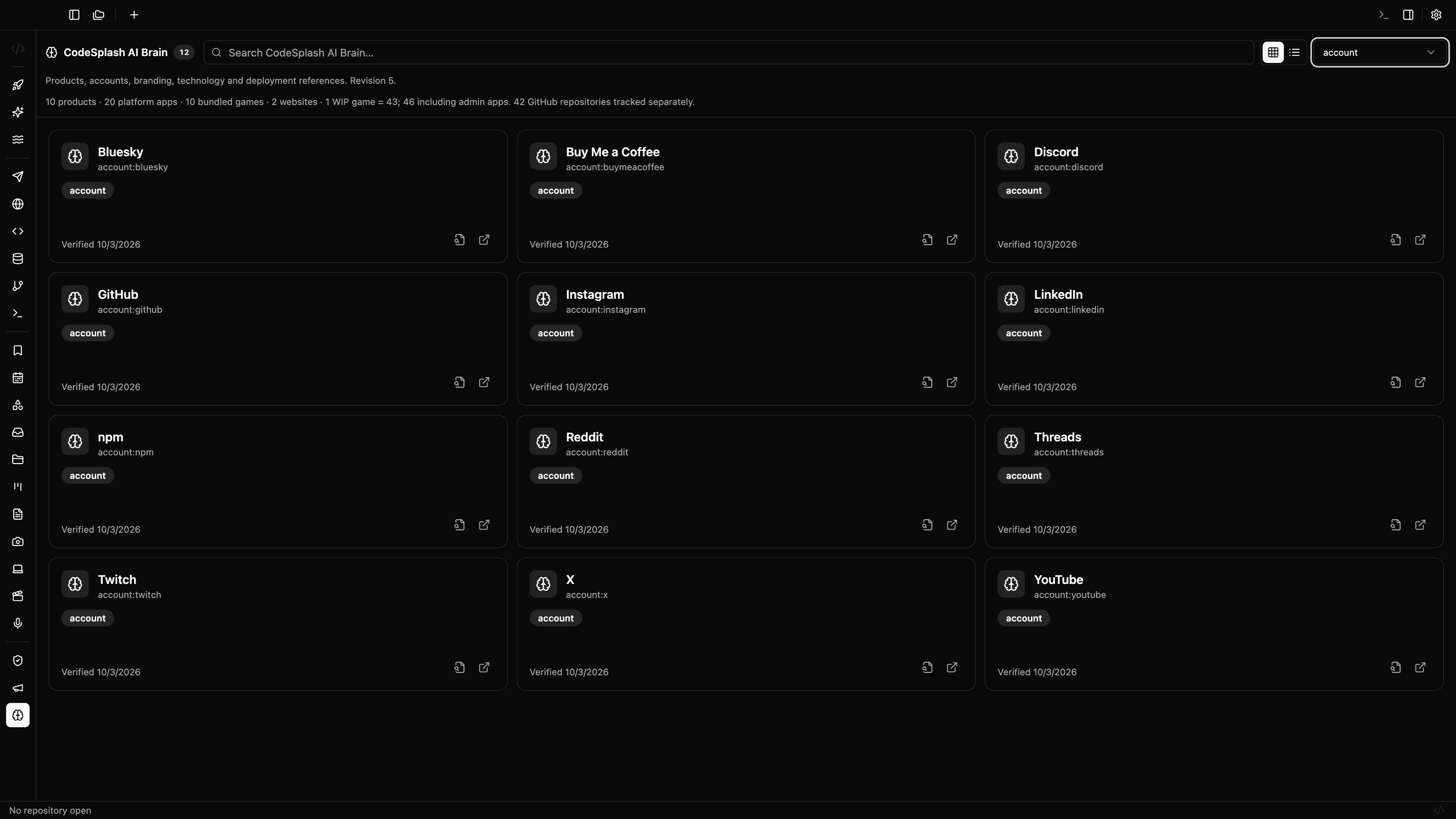 CodeSplash AI Brain: public account directory