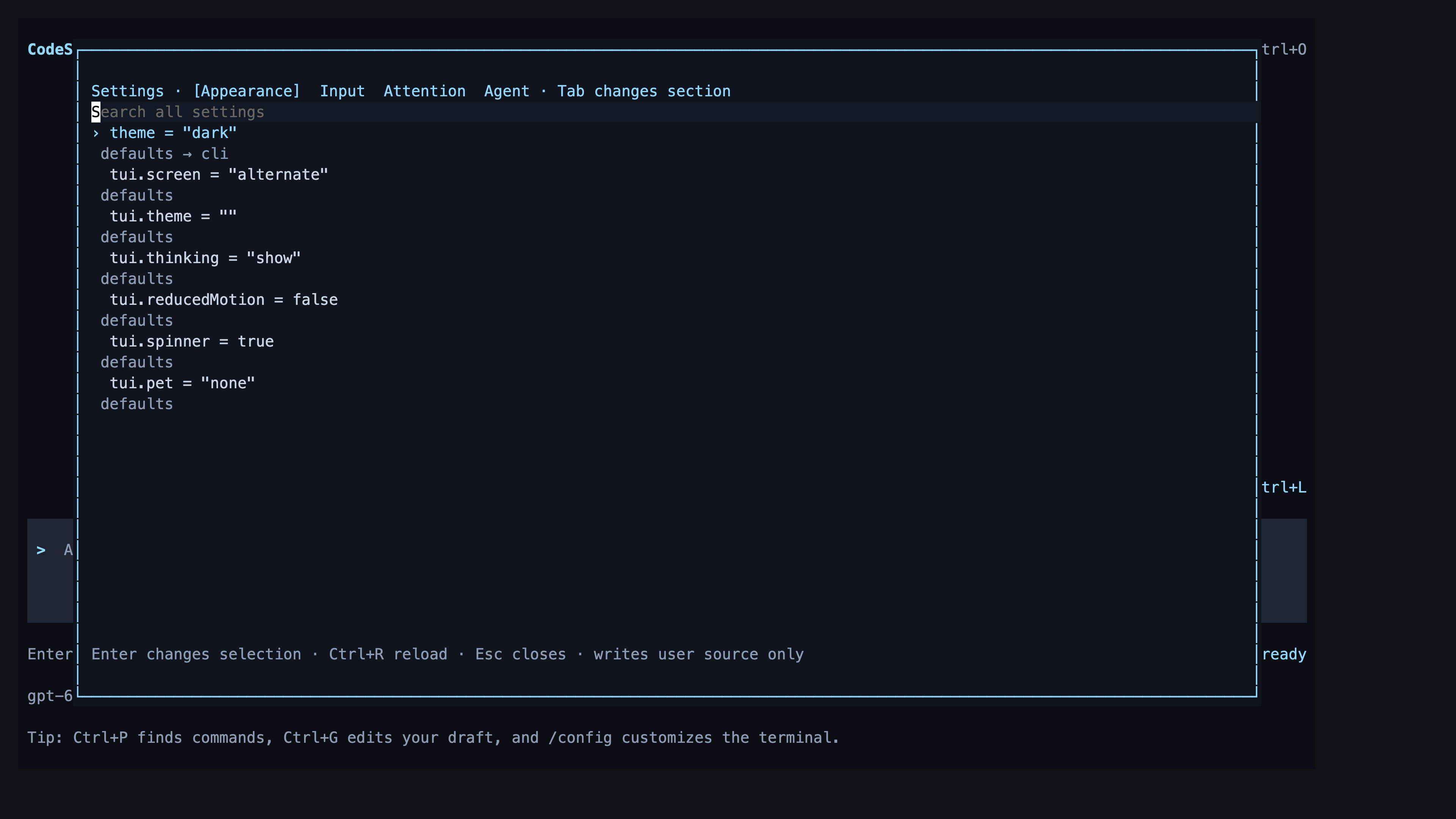 Inspect Agent appearance and configuration sources in CodeSplash Agent