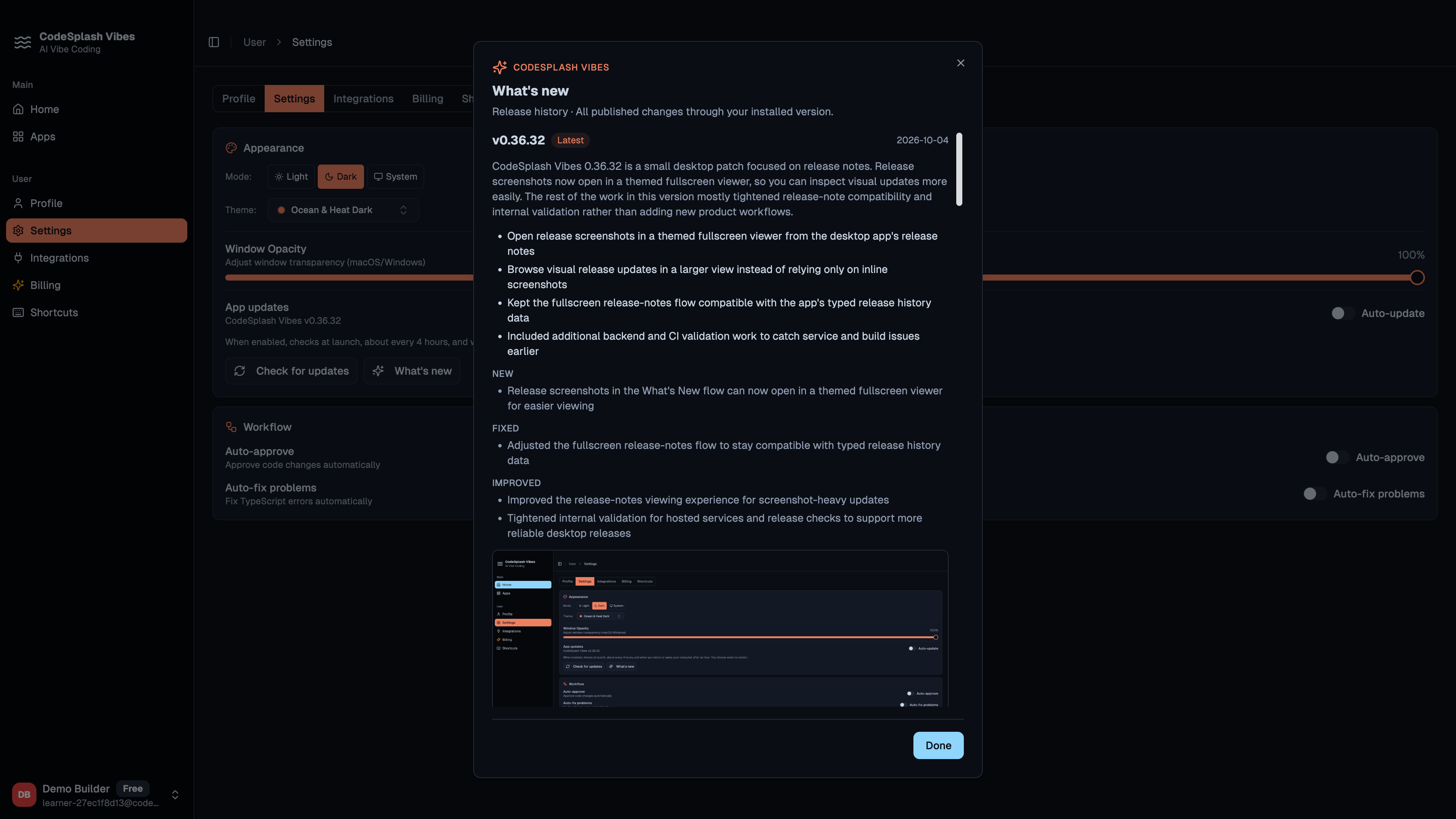 Cover image for Release screenshots now open fullscreen in CodeSplash Vibes