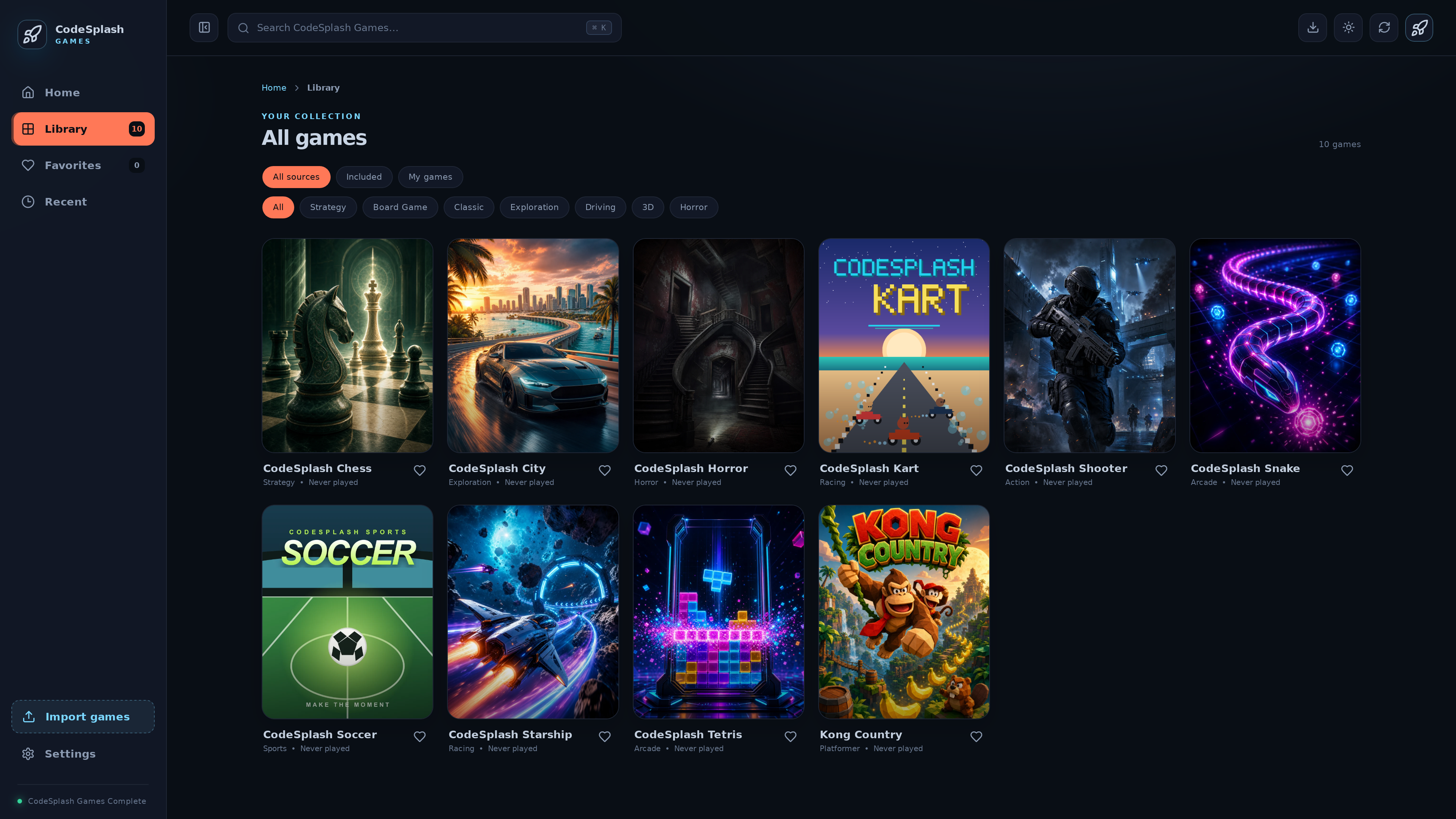 games: game library