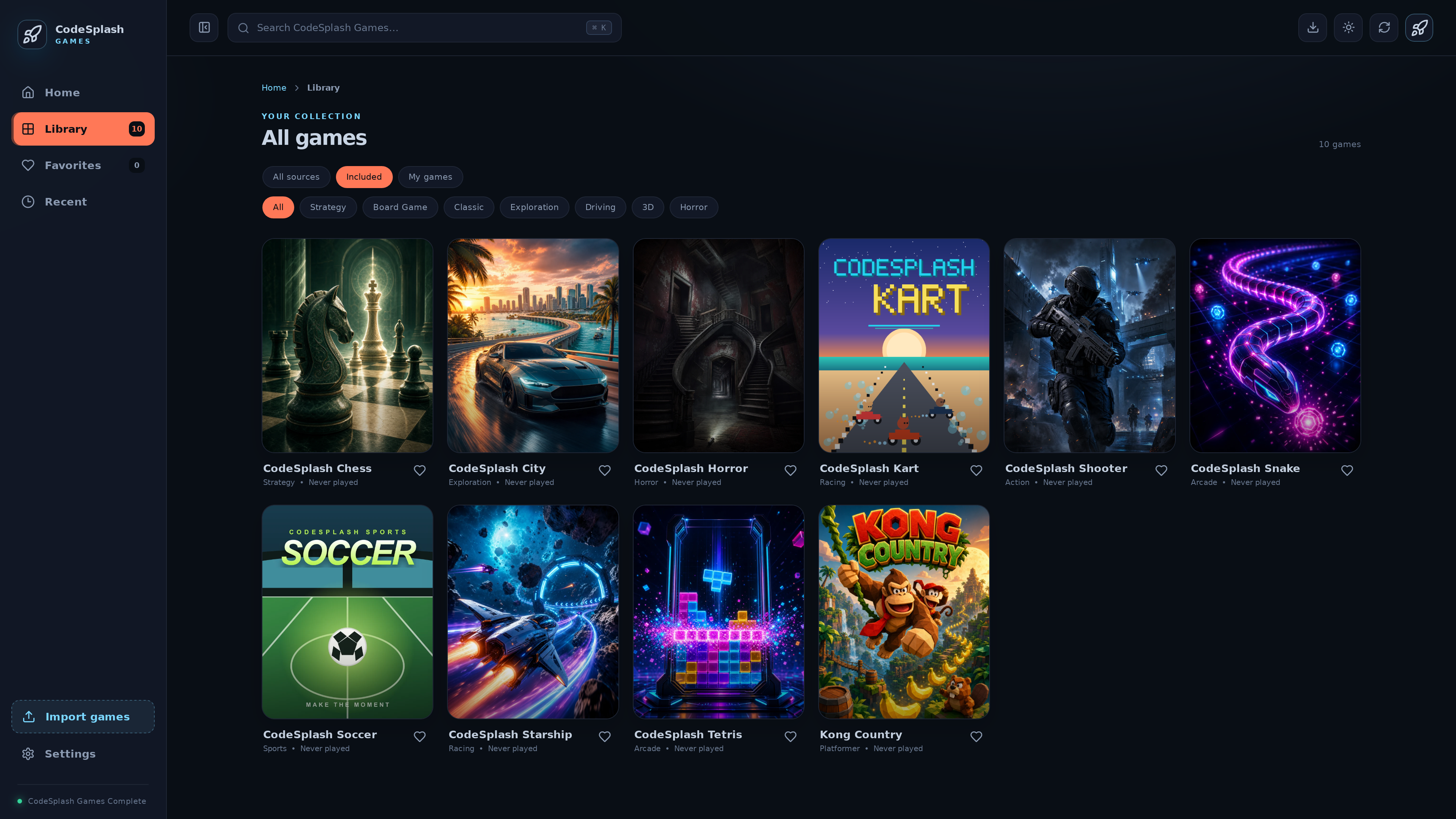 games: included games