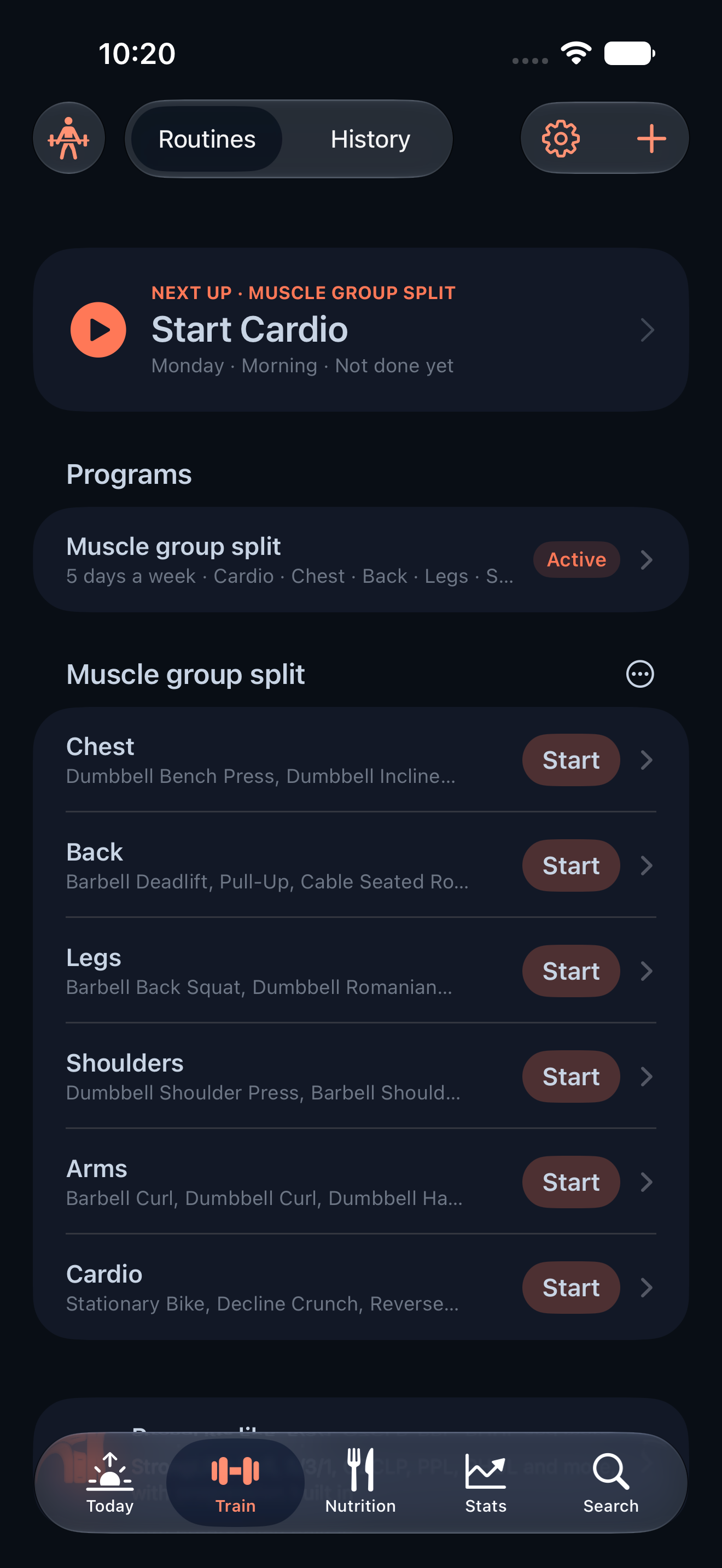 gym: gym iphone feature train