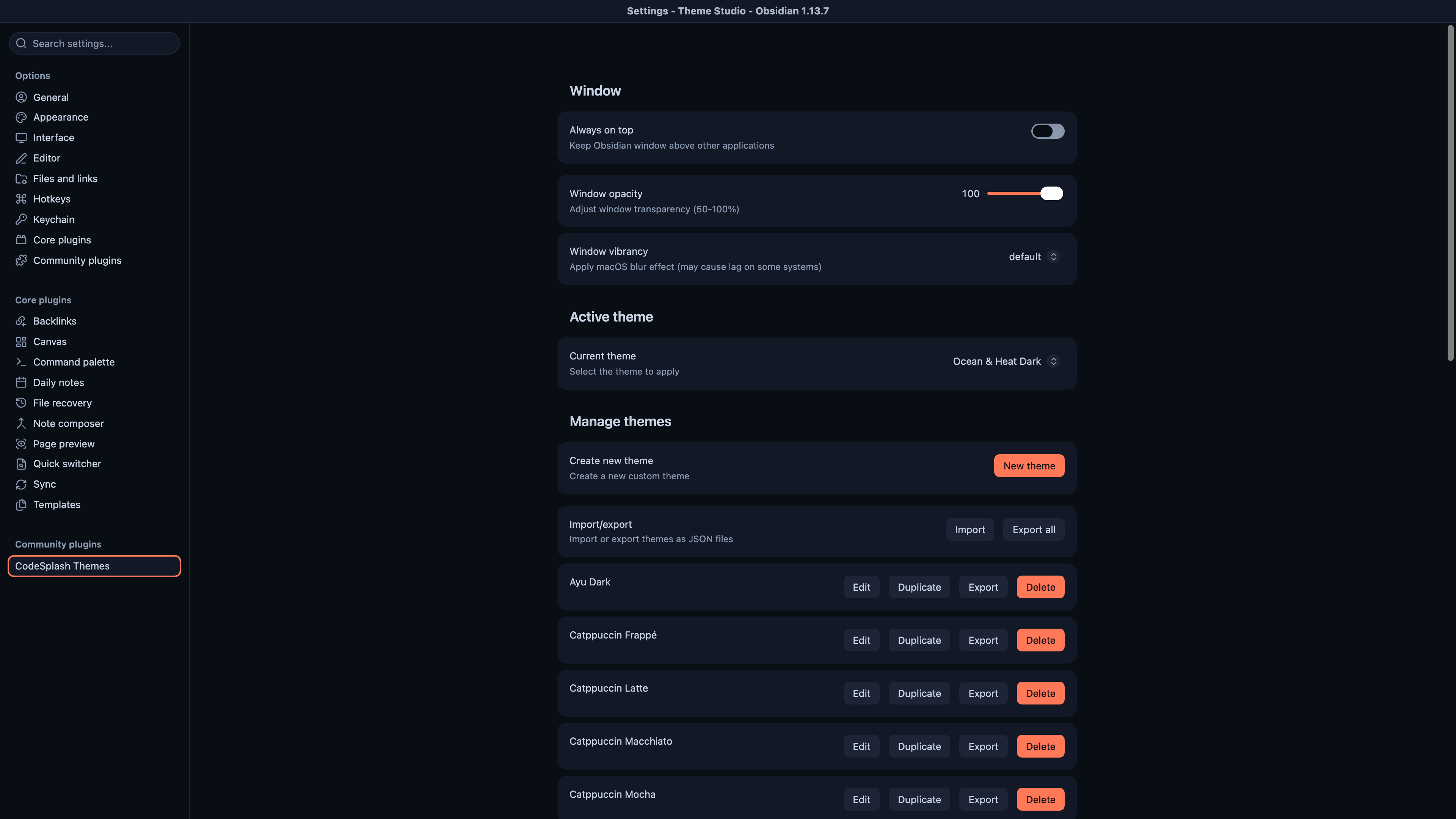 Cover image for Ocean and Heat land in the built-in selector, with better multi-window theme sync