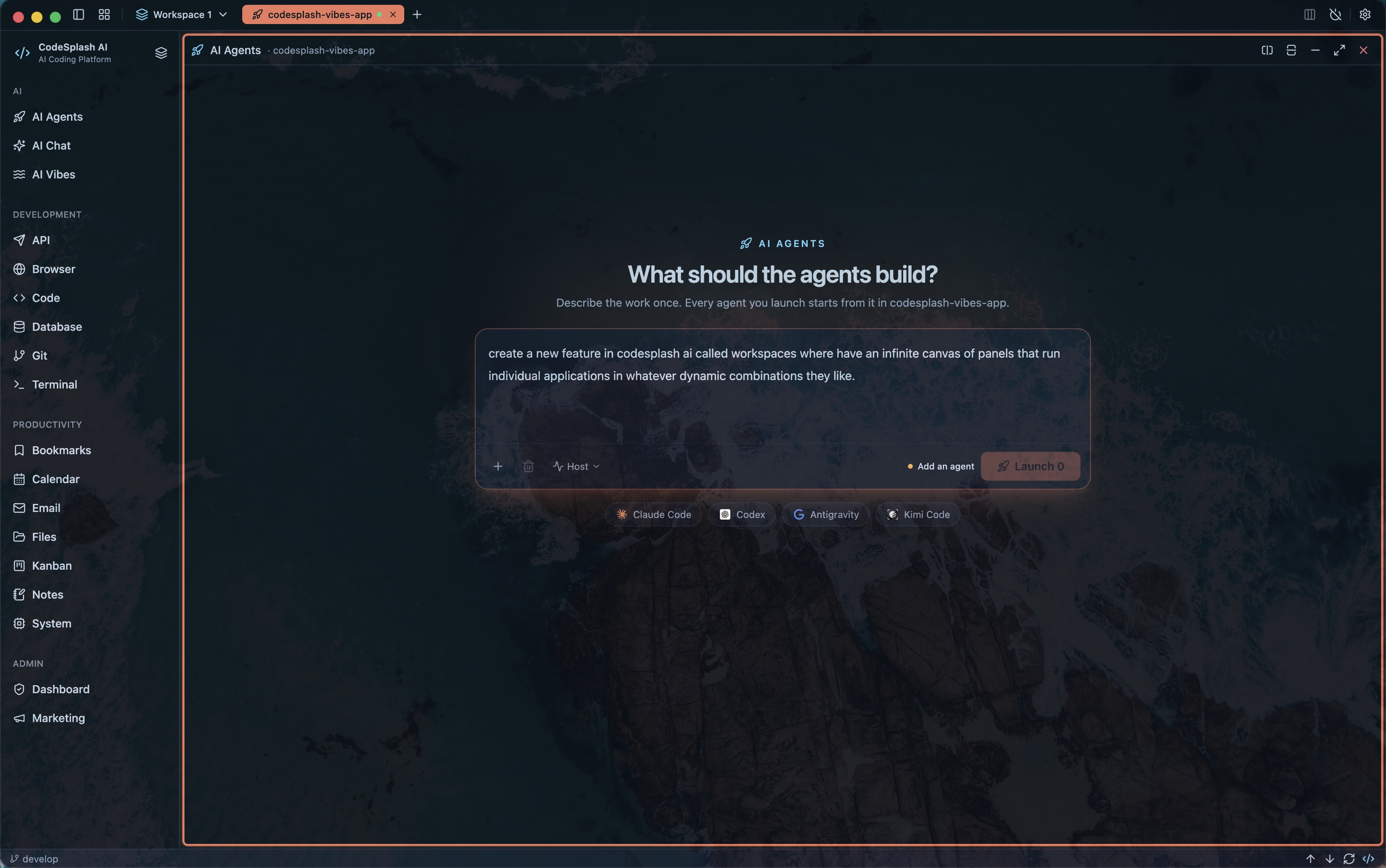Describe the work once. Launch the agents.