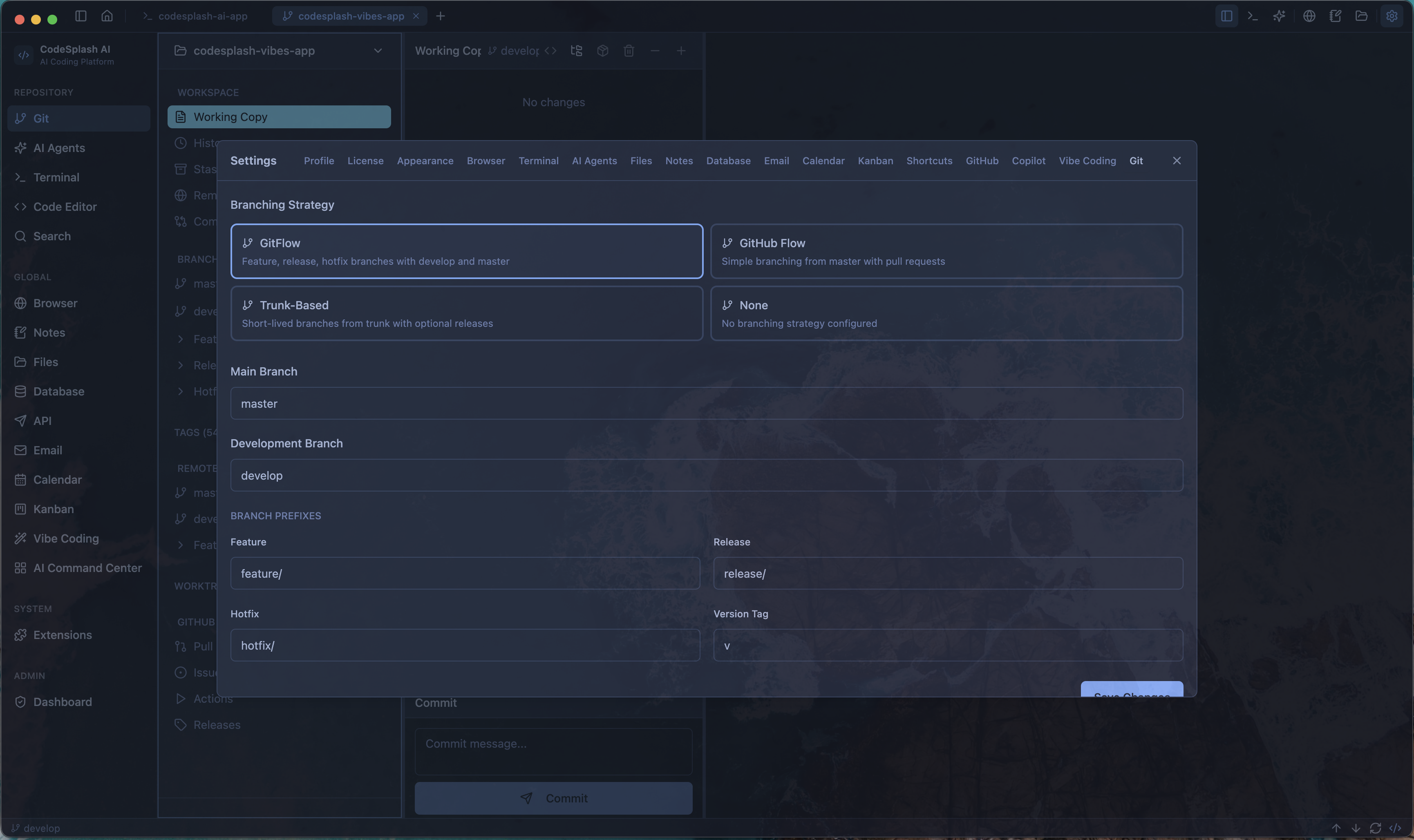 Visual branching strategies