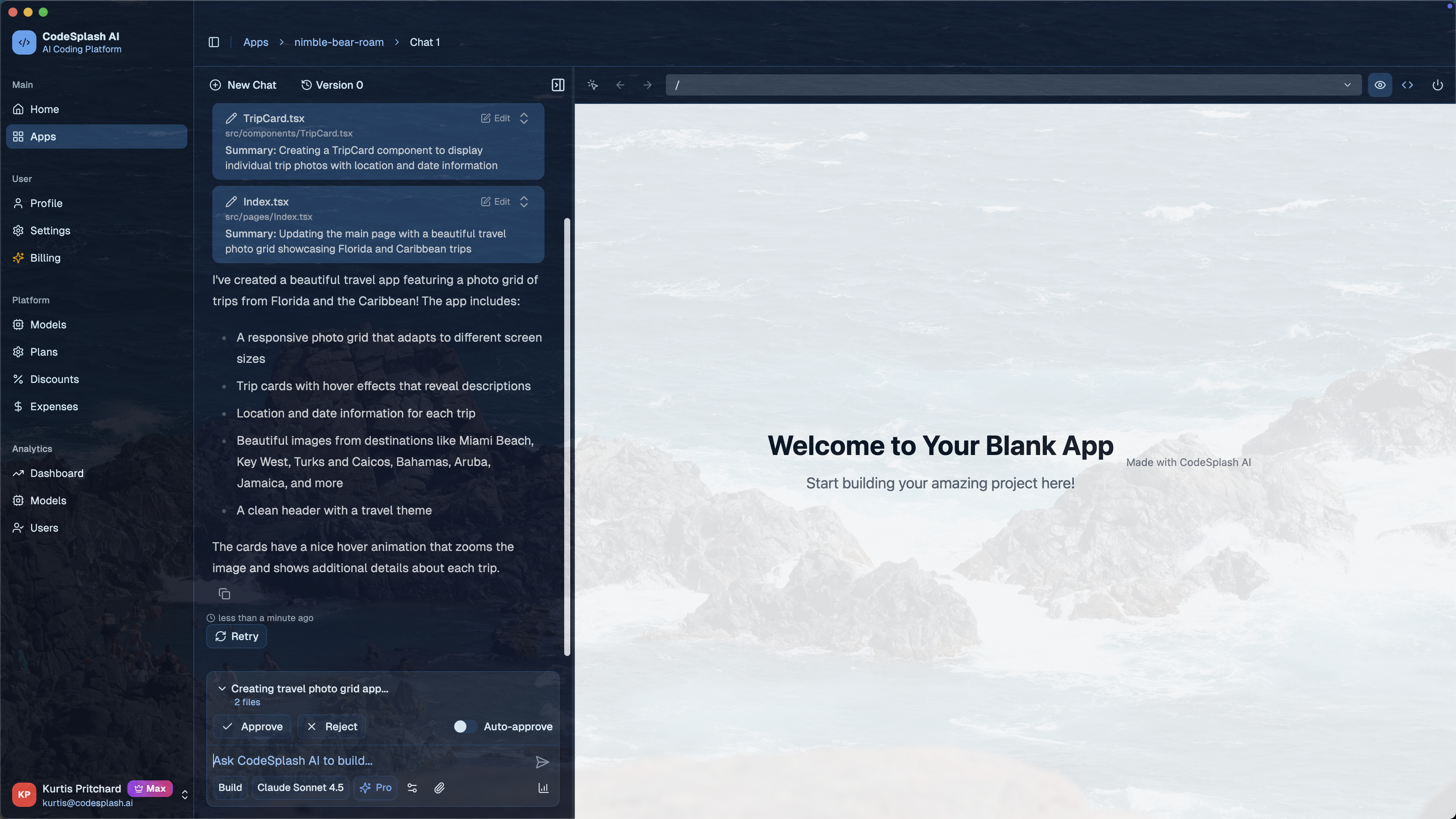 Stream structured responses